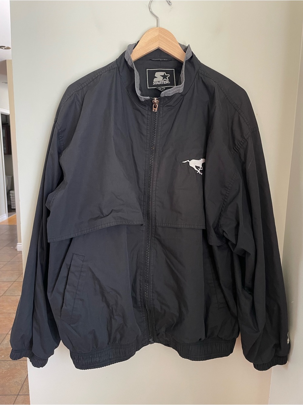 Vintage Starter Calgary Stampeders CFL Full Zip Jacket Black XL Retro